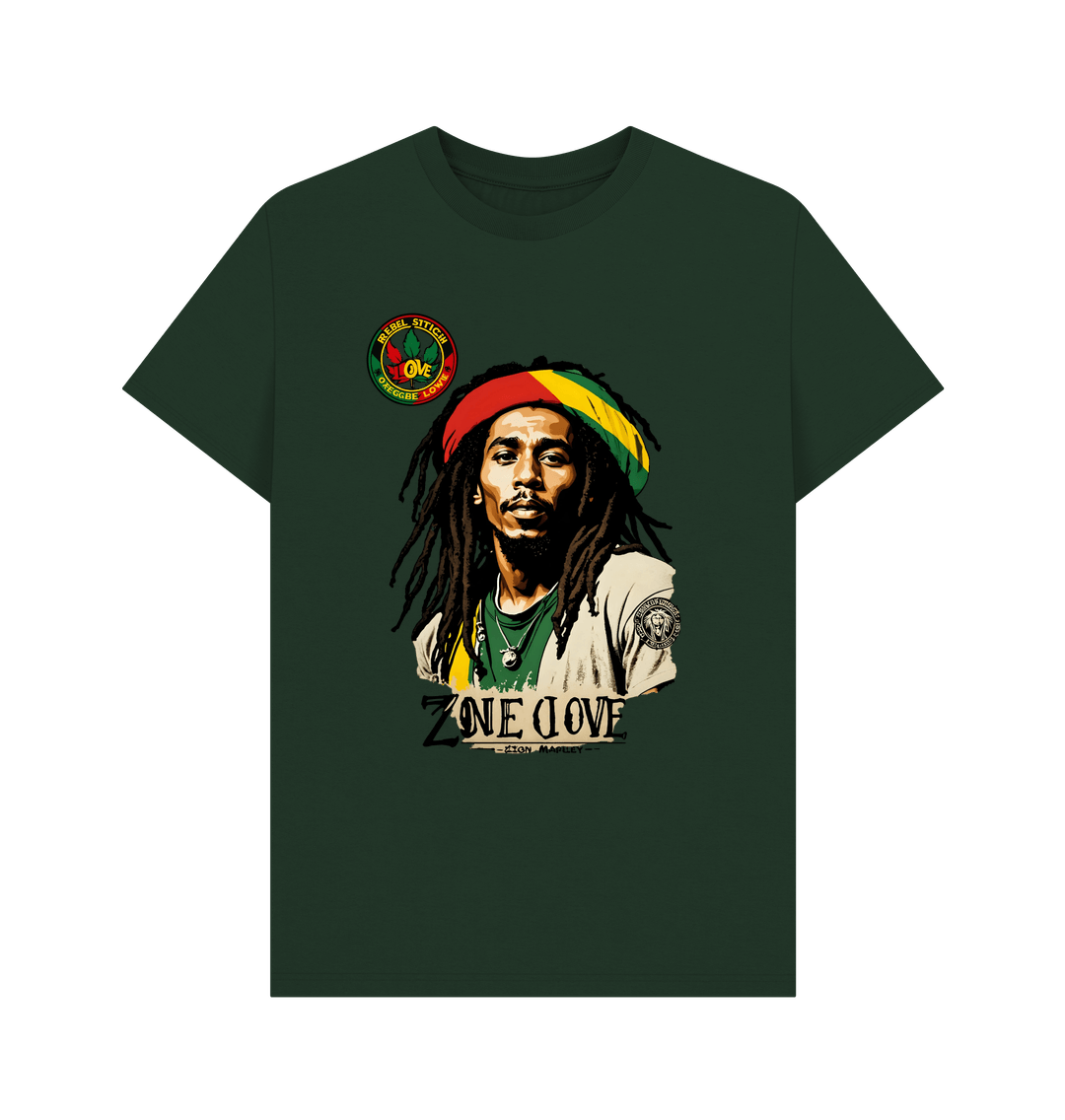 Evergreen Rebel Stitch Premium Cotton Short Sleeve T-Shirt Zion-One Love Front Print #4