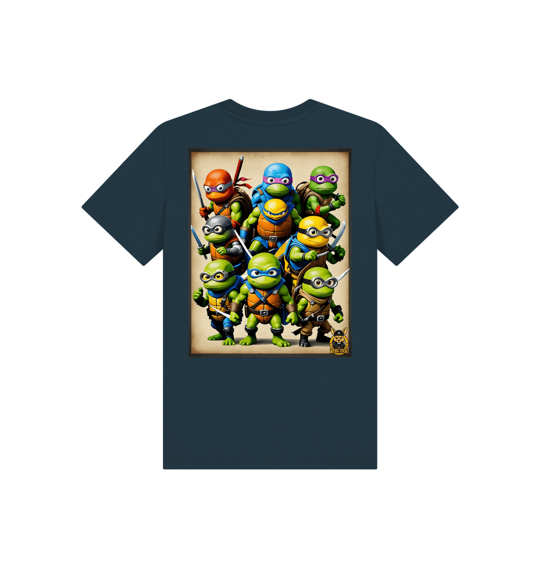 Denim Blue Rebel Stitch Premium Cotton Short Sleeve Kids T-Shirt TMNM Back Print #2