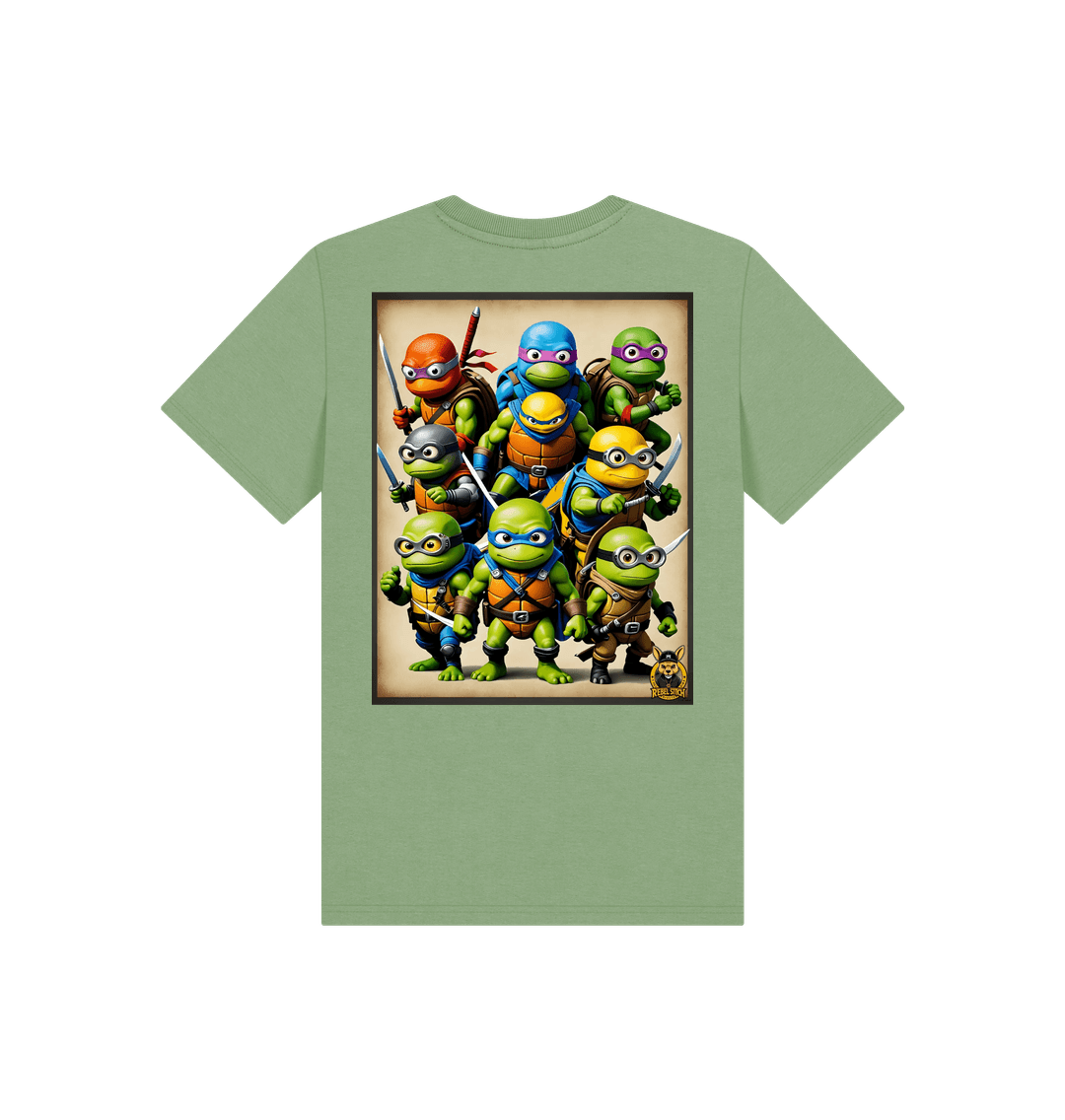 Sage Rebel Stitch Premium Cotton Short Sleeve Kids T-Shirt TMNM Back Print #2