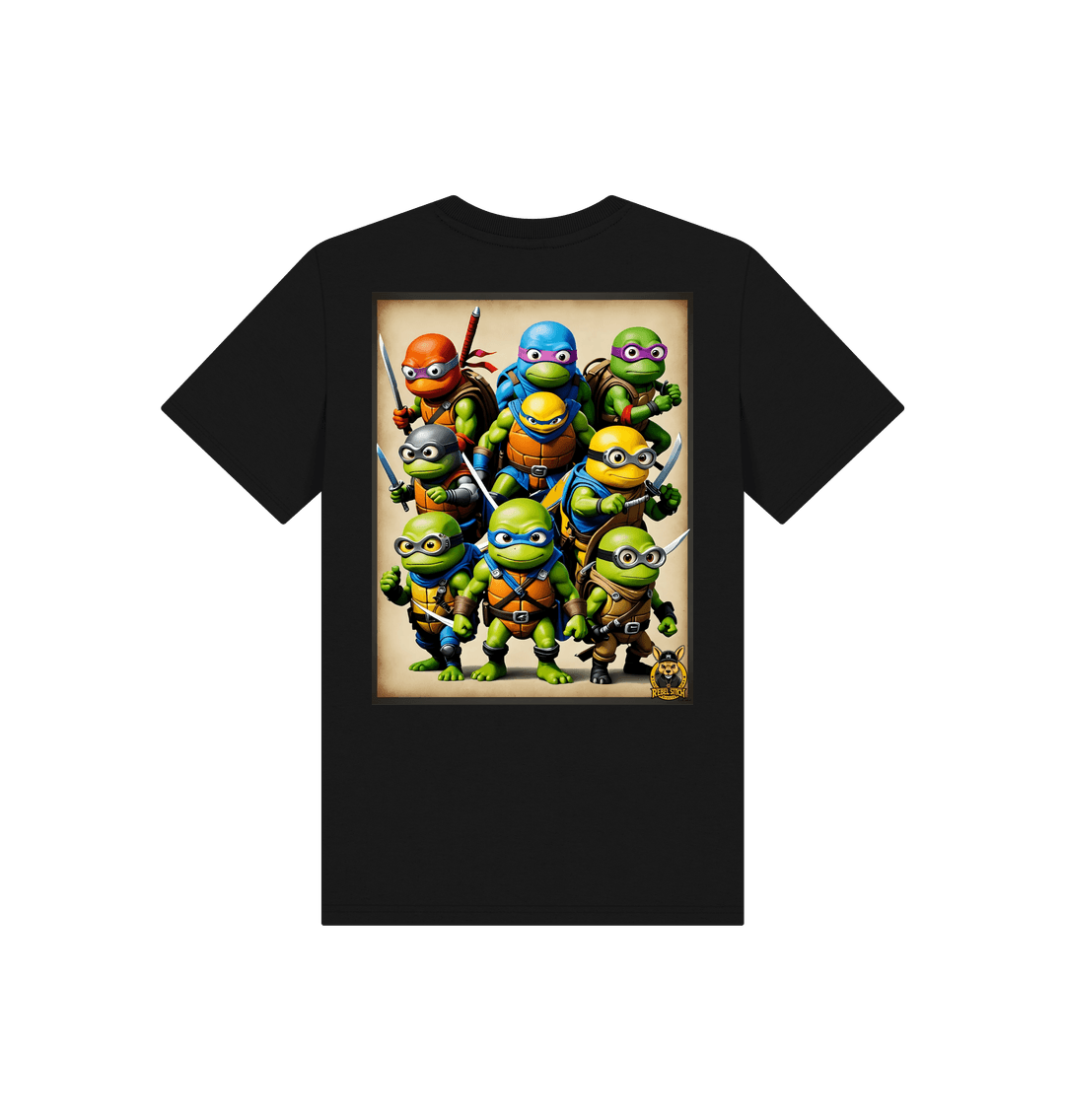 Black Rebel Stitch Premium Cotton Short Sleeve Kids T-Shirt TMNM Back Print #2