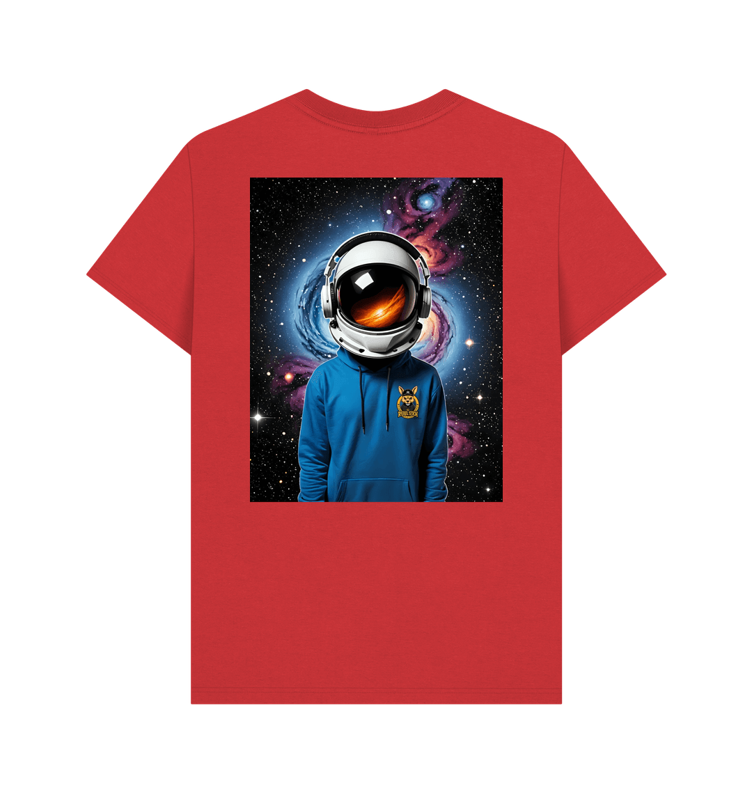 Red Rebel Stitch Premium Cotton Short Sleeve T-Shirt Space Edition Back Print #1