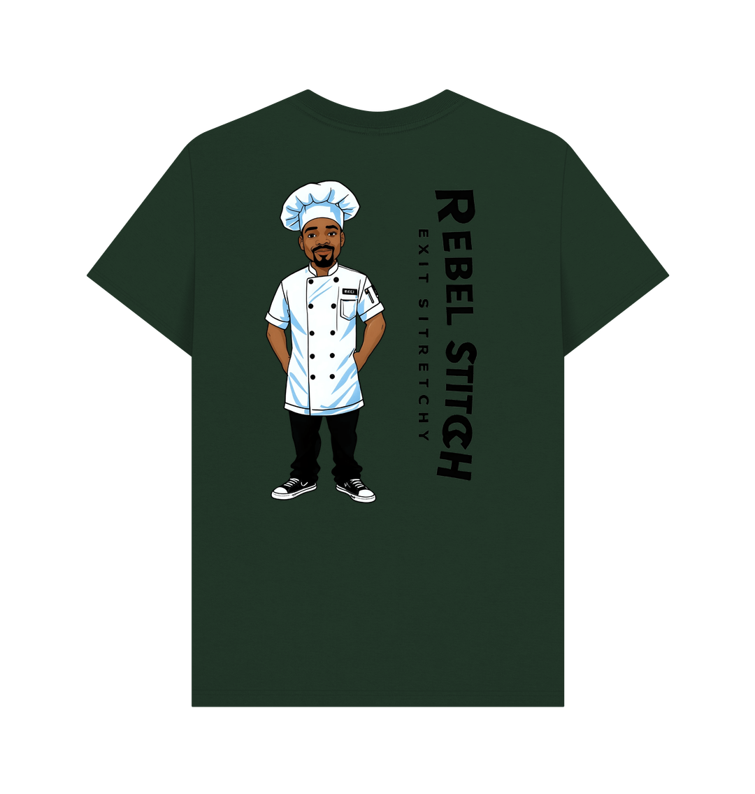 Evergreen Rebel Stitch Premium Cotton Short Sleeve T-Shirt Chef Edition Back Print #1