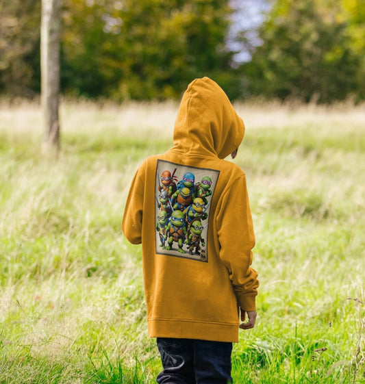 Rebel Stitch Premium Cotton Kids Hoodie TMNM Back Print #2