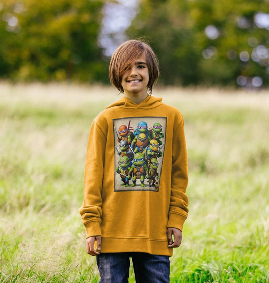 Rebel Stitch Premium Baumwolle Kinder Hoodie TMNM Frontdruck #2