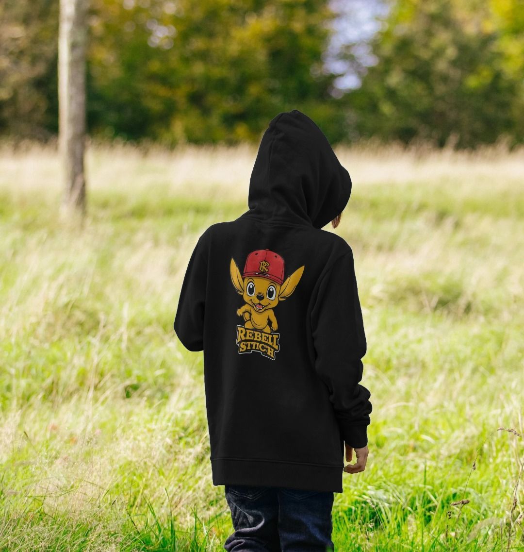 Rebel Stitch Premium Cotton Kids Hoodie Main Line Back Print #4