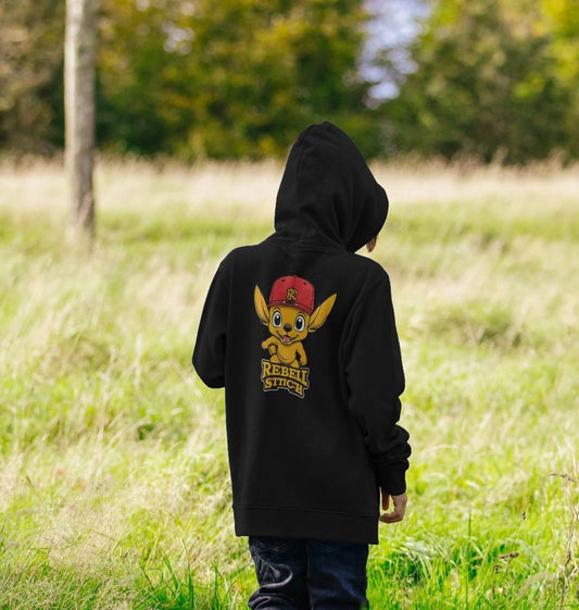 Rebel Stitch Premium Baumwolle Kinder Hoodie Main Line Back Print #4