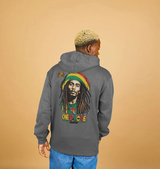 Rebel Stitch Premium Baumwoll-Hoodie „Zion-One Love“ mit Rückendruck #2