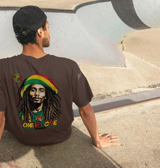 Rebel Stitch Premium Cotton Short Sleeve T-Shirt Zion-One Love Back Print #2