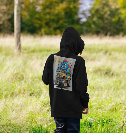 Rebel Stitch Premium Cotton Kids Hoodie Monster Truck Back Print #4