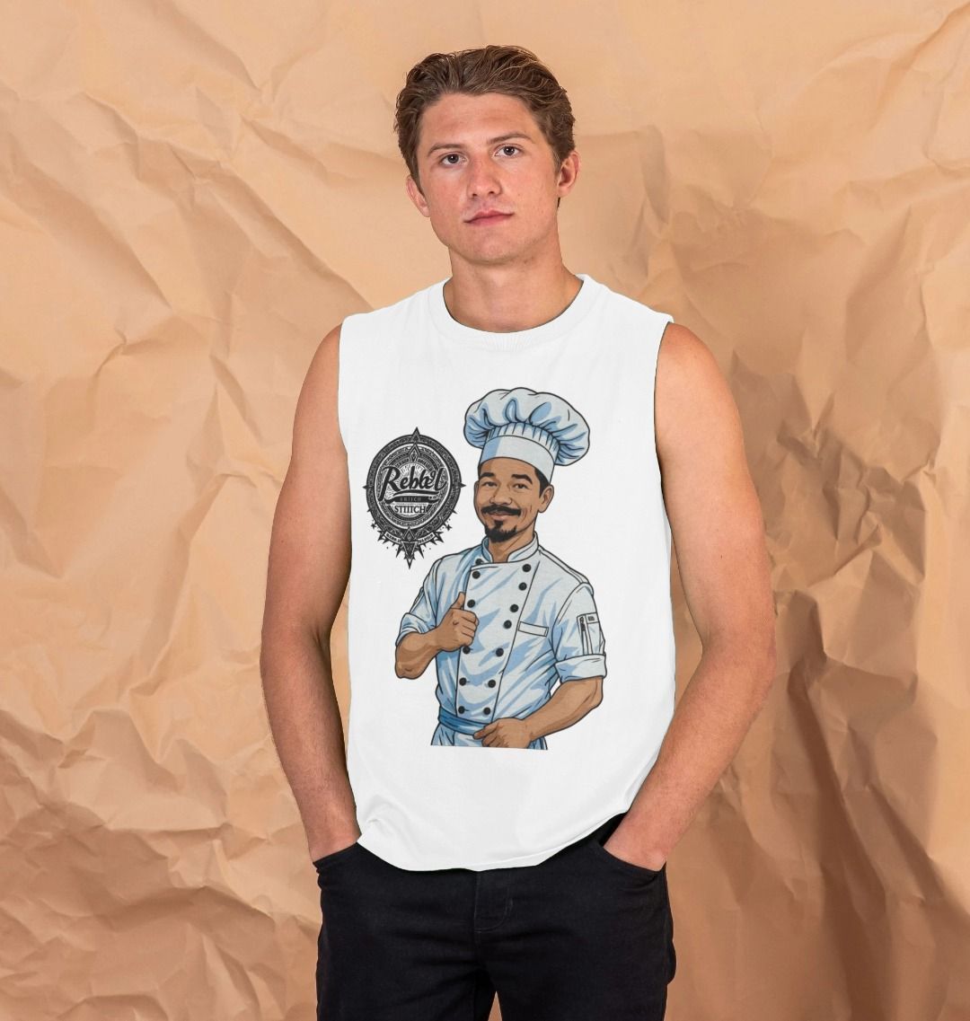 Rebel Stitch Premium Cotton Vest Chef Edition Front Print #2