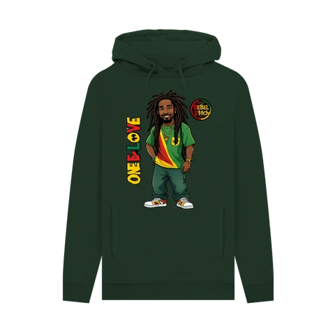 Rebel Stitch Premium Baumwoll-Hoodie „Zion – One Love“ mit Frontdruck #1