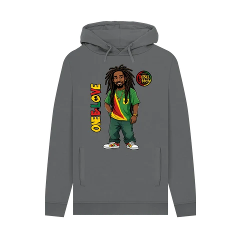 Rebel Stitch Premium Baumwoll-Hoodie „Zion – One Love“ mit Frontdruck #1