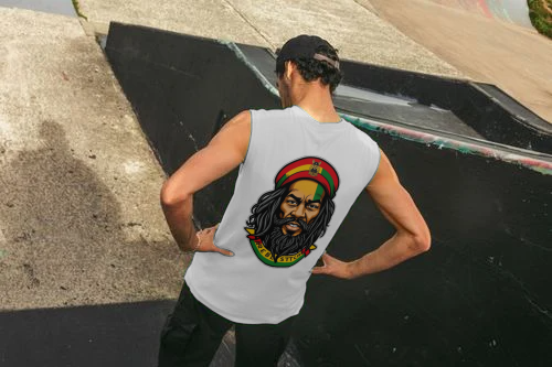 Rebel Stitch Premium Cotton Vest Zion-One Love Back Print #3